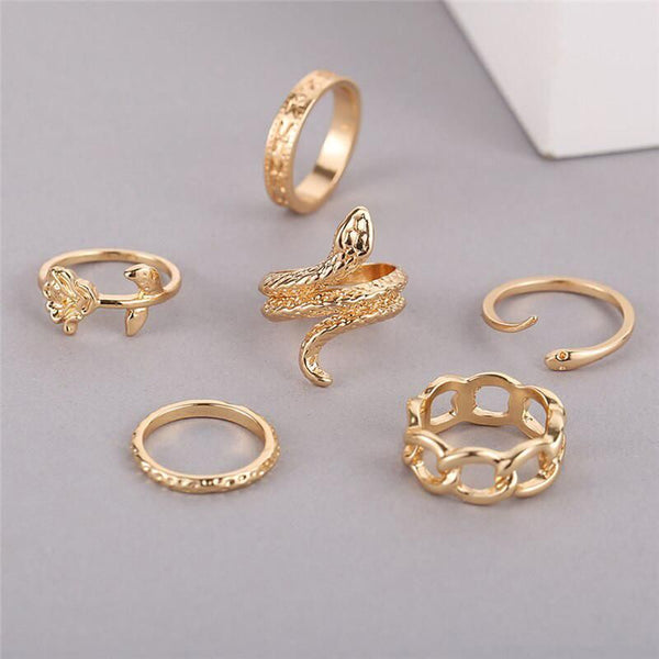Beautiful Gold Plated Finger Ring Set